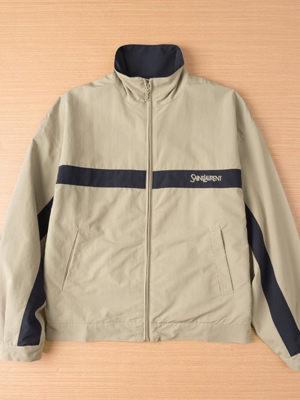 Saint Laurent Striped Windbreaker Jacket